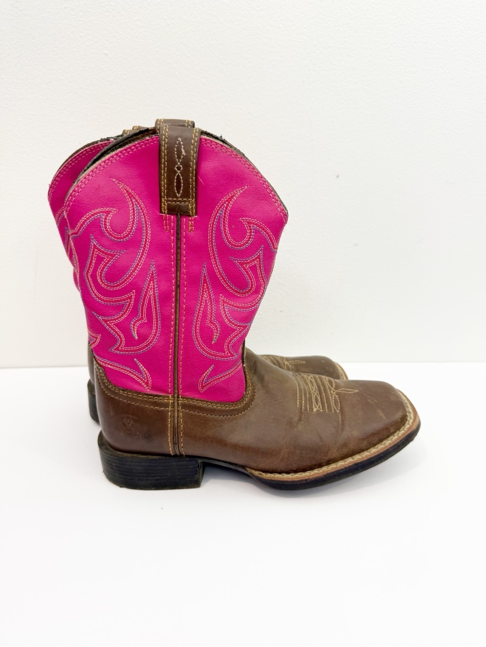 Ariat Little Girls Sport Champ Western Boots Broad Square Toe Size 12